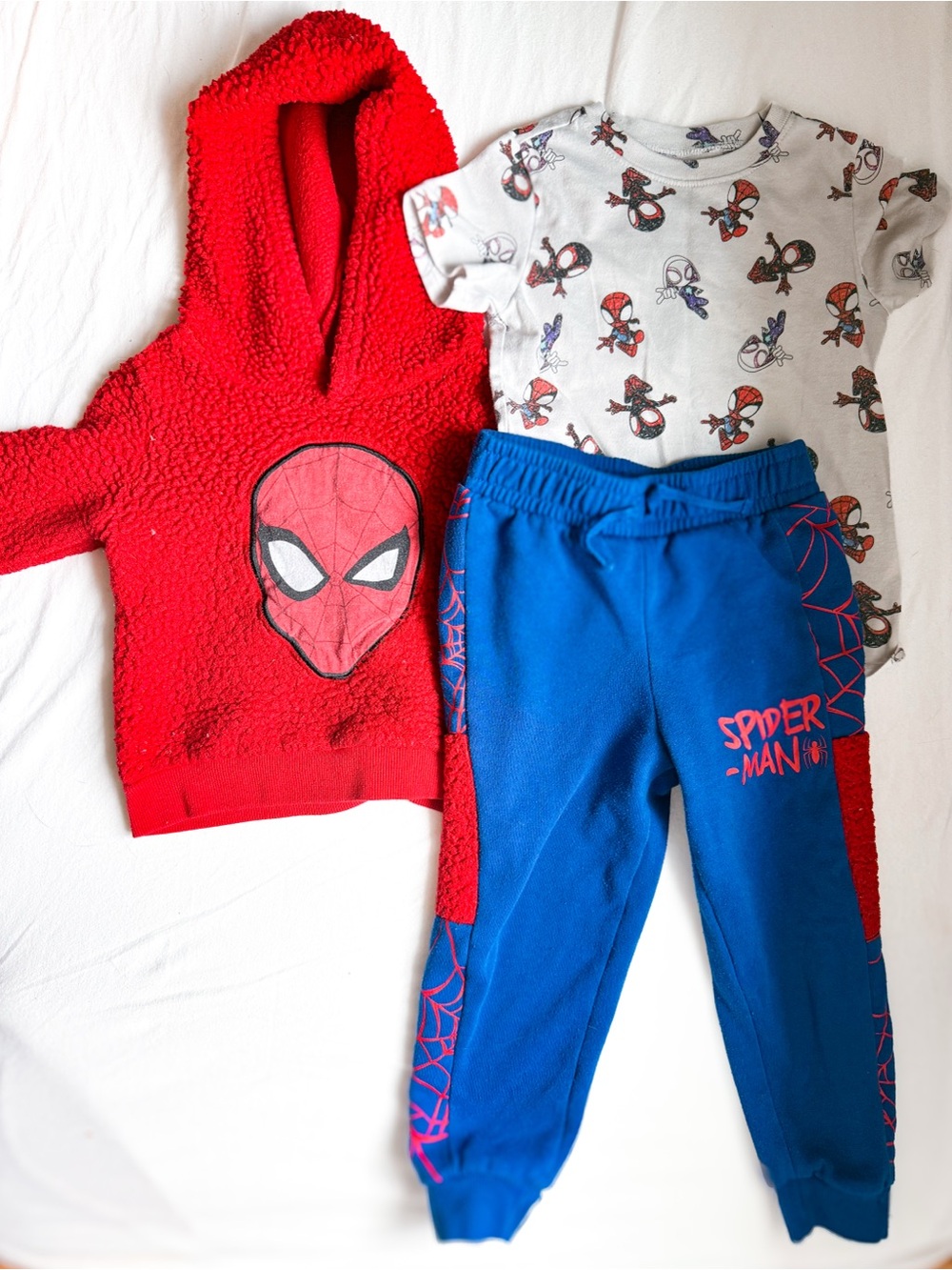 Marvel Spider-Man Kids Red Hoodie & Blue Jogger Pants Set